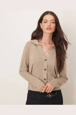 JDY Cardigan med krave med V-hals-Neutral
