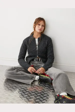 Weekday Odora - Sort meleret cardigan i uldblanding