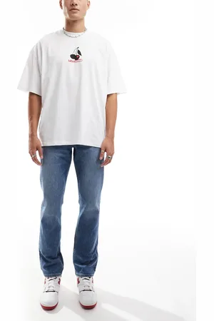 Lee Brooklyn - Jeans med lige pasform i mellemblå vintagevask