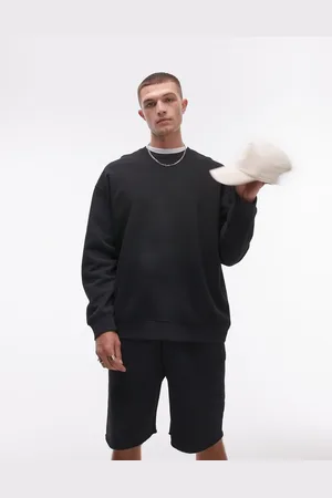 Topman Forvasket sort og oversized sweatshirt-Blå