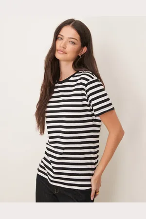 ASOS Ultimate - T-shirt med sorte og hvide striber-Multifarvet