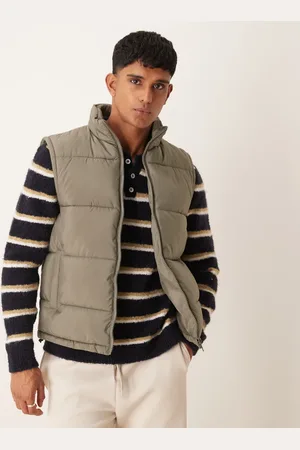 New Look Polstret vest i mørk kaki-Grøn