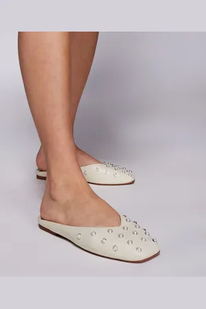River Island Cremefarvede mule-sko med nitter-Hvid