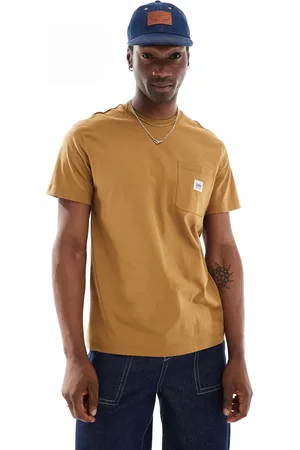 Lee Arbejdstøj - Gyldenbrun T-shirt med lomme med logo i afslappet pasform