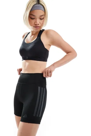 adidas Adidas Training - Optime - Sorte korte 3-stribede leggings i 1/4-længde
