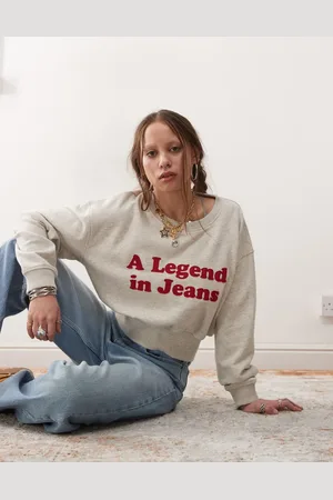 Wrangler Beige afslappet sweatshirt med sloganprint-Neutral