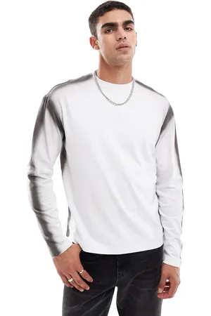 Native Youth Hvid og langærmet T-shirt med sprayprint
