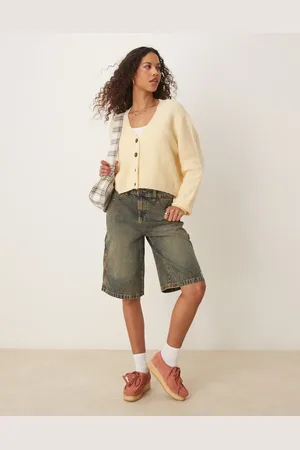 Dickies Indigofarvede tømrer-jorts i denim med gult skær-Blå
