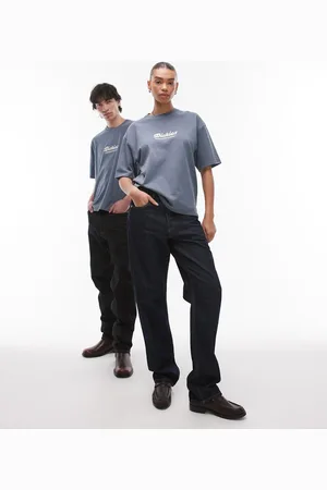Dickies Lewistown - Mellemblå T-shirt med centreret broderet logo