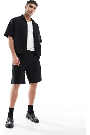 Bershka Premium - Sorte shorts - Del af sæt