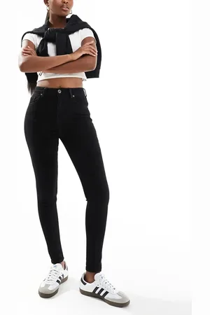 Bershka Sorte skinny jeans med ekstra høj talje
