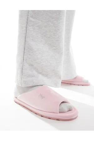 Juicy Couture Babylyserøde og polstrede hjemmesko i velour