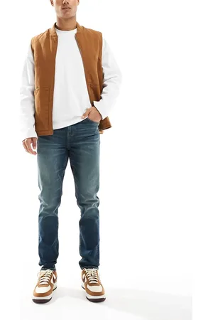 ASOS Skinny-jeans i blå mellemvask med grønt skær