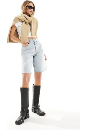 ASOS Bermudashorts i denim i lyseblå vask