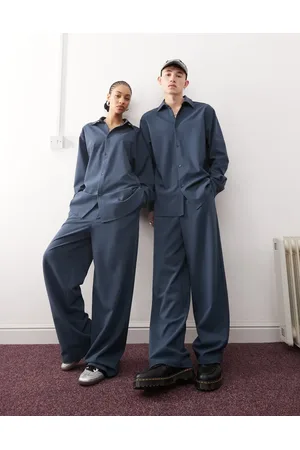 Reclaimed Unisex - habitbukser med brede ben - Del af sæt