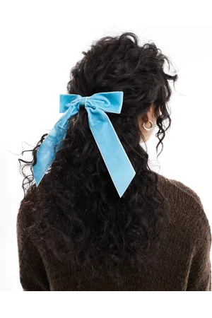 Easilocks X ASOS - Lyseblå hårsløjfe i velour - Kun hos ASOS