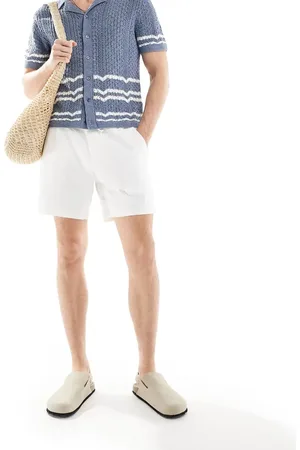 Hollister Hvide shorts med print og løbesnor