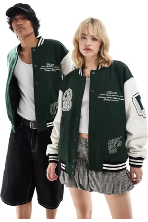 Dr Denim Dr. Denim Unisex - Annivarsity - Grøn jakke med mærker