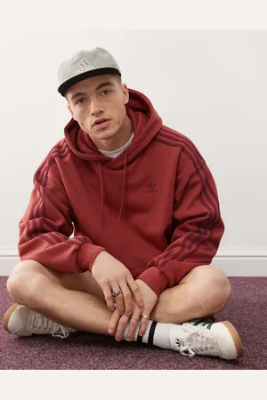 adidas Adicolor - Rød hættetrøje i poset pasform