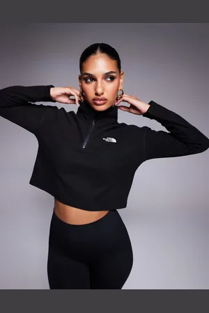 The North Face Glacier - cropped fleece-trøje med 1/4 lynlås og logo
