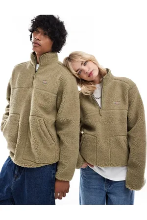 Dickies Mount Hope - Kakigrøn fleece med lynlås i halsen
