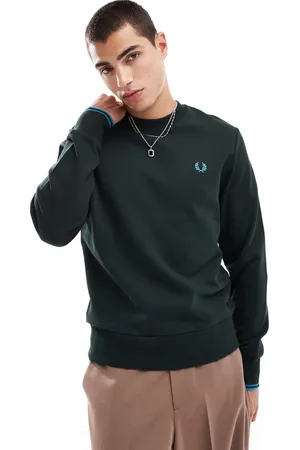 Fred Perry Skovgrøn sweatshirt med rund hals
