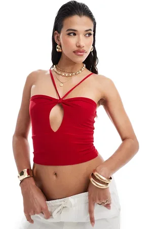 Missyempire Missy Empire - croptop med halterneck og udskæring