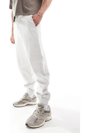 ASOS Essentials - Oversized og gråmelerede joggingbukser-Hvid