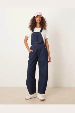 ASOS Indigofarvede overalle i denim med barrel-ben-Marineblå