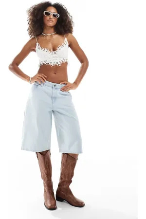 Dr Denim Dr. Denim - Bree - Superlyse denim-jorts i worker-stil med retrovask og mellemhøj talje samt baggy fit-Blå
