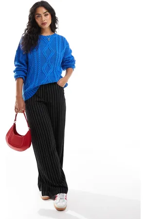 Cotton On Cotton On - Koboltblå oversized kabelstrikket sweater