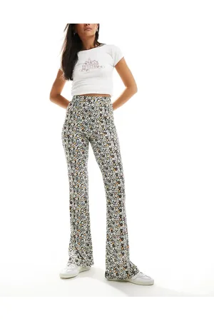 Pieces® Leggings med svaj og småblomstret print-Multifarvet