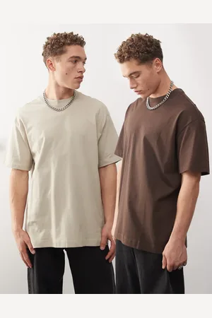 Weekday Pakke med 2 oversized T-shirts i og brun-Neutral