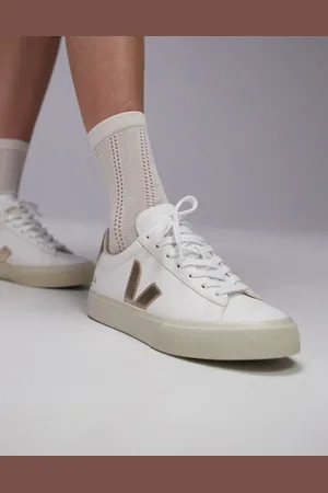 Veja Campo - Hvide/metalfarvede sneakers
