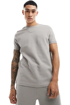 Bershka Grå T-shirt med vaflet tekstur - Del af sæt
