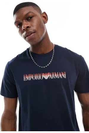 Emporio Armani Sort T-shirt med rund hals og logo