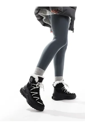 sorel ONA RMX Glacy Plus WP - Sorte og hvide vandtætte snestøvler i ruskind med fleece-for