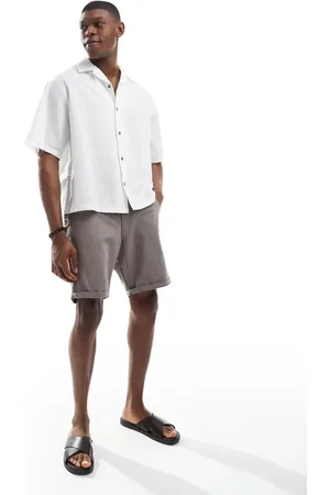 Brave Soul Gråbrune chinoshorts-Neutral