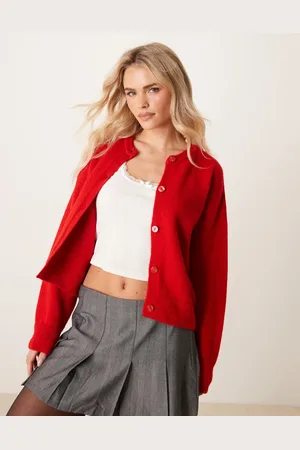 New Look Rød cardigan med rund hals
