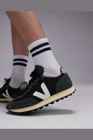 Veja Rio Branco - Sorte/hvide/grå sneakers i ruskind og alveomesh