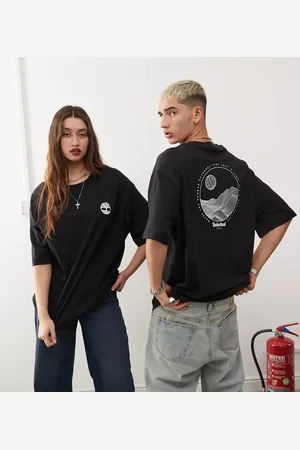 Timberland Oversized T-shirt med bjergprint i linjestil - Kun hos ASOS