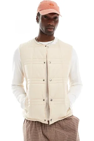 Native Youth Polstret vest med ternet vattering i cremehvid