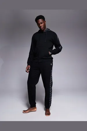 EA7 Armani - - Sorte joggingbukser med pyntebånd med logo - Del af sæt