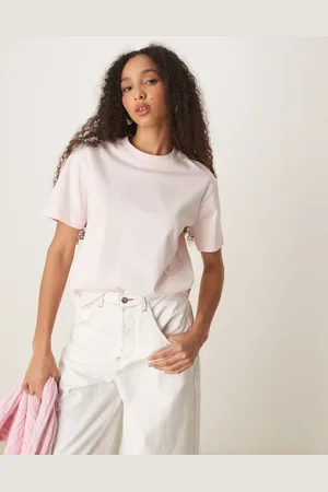 Gina Tricot Lyserød T-shirt med korte ærmer