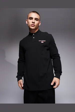Ralph Lauren Sport Capsule - Sort og langærmet poloskjorte med logo