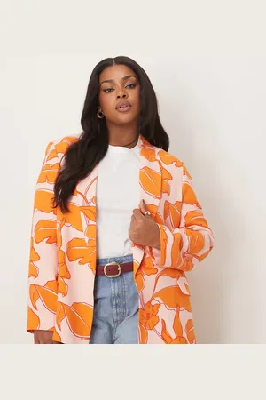 ASOS ASOS DESIGN Curve - Afslappet blazer i hørmateriale med -Multifarvet