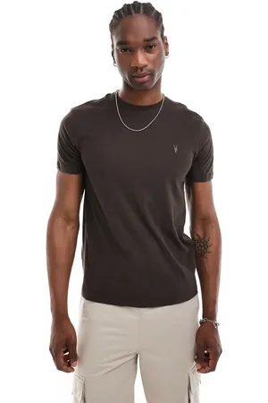 AllSaints Brace - Mørkebrun T-shirt i børstet bomuld