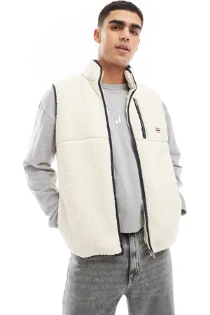 Hunter Drill - Cremehvid vest med kontrastfor i fleece