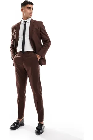 ASOS Brune super skinny-habitbukser i hørblanding
