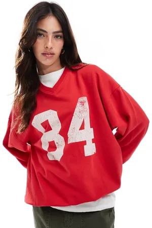 Cotton On Cotton On - Klassisk og rød sweatshirt med rund hals og grafik